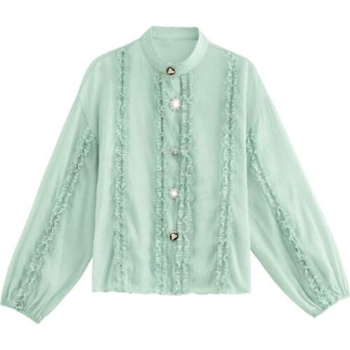 Pastel Chiffon Womens Tops And Blouses Elegant Women Clothes Womens Shirt Blusas Kimono Office Blouse Tunic Ropa Mujer