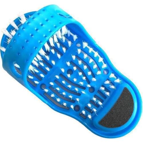 1pc Plastic Remove Dead Skin Massage Slipper Foot Scrubber Bath Shoe with Brush Household Bathroom Foot Cleaning Brush Slipper
