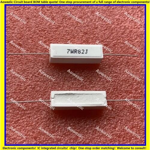 10Pcs/Lot 7WR82J 7W0.82ΩJ RX27-1 SQP Horizontal Cement Resistance 7W0.82ohm Ceramic Resistance Precision ±5% Power Resistance