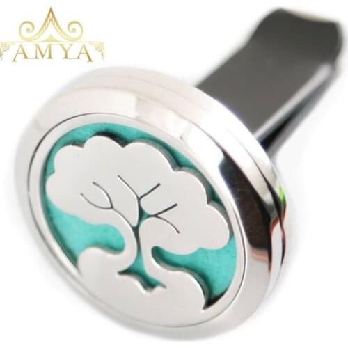 10PCS Star Yoga Big Trees 30mm Diffuser 316 Stainless Steel Car Aroma Locket Essential Oil Car Diffuser Lockets Free 40Pcs Pads