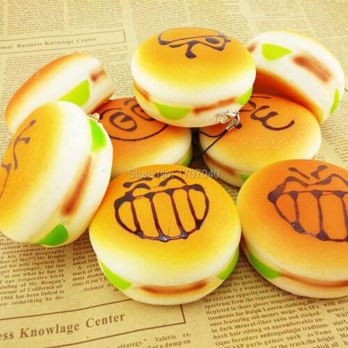 20PCS 7CM DIY Expression Squishy Hamburger Soft Bread Scented Simulation Food Kid Toy Wholesale