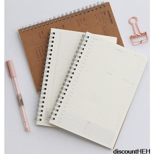 2020 2021 Notebooks Agendas Planner Diary Weekly Spiral Organizer Libretas A5 Note Books Monthly Kraft Paper Schedule Filofax