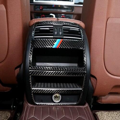 Accessories For BMW 5 Series F10 F18 Carbon Fiber Car Console Air Outlet Air Conditioning Vent Decorative Cover Frame Sticker