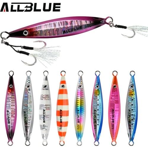 ALLBLUE SLOWER UP Z-Light Metal Jig Fishing Lure Slow Cast Jigging Spoon 20G 30G 40G 60G Artificial Shore Zinc Alloy Bait Tackle
