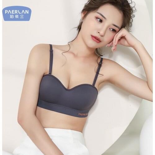 PAERLAN 1/2 cup small chest gathered sexy female bra without trace without steel ring on the wedding dress underwear
