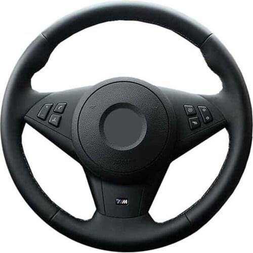 Car Steering Wheel Cover For BMW E60 E63 E64 M5 2005-2008 M6 2007 Customize DIY Steering Wrap Microfiber Leather Hand Sewing