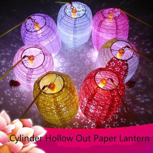 Cylinder Hollow Out Chinese Paper Lantern Baby Shower Birthday Wedding Party Decoration Home Garden Bedroom Decor Accessories