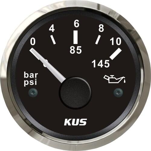 1pc Auto Pointer Oil Pressure Gauges 52mm Truck Device 0-10bar 0-145psi Motorcycle Oil Pressure Meters 10-184ohm Instrument