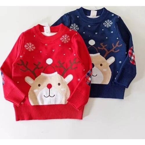 Childrens Sweater For Girl Winter Clothes Boys Knitted Christmas Tops Baby Sweater Long Sleeve Warm Autumn Pullover