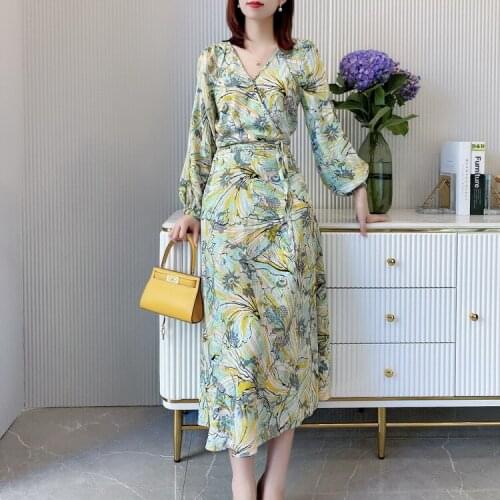 MUST HAVE ! One Dress Double Wearing ! Double Print Shells Wrap Midi Dress ! 2020 New Autumn Collections