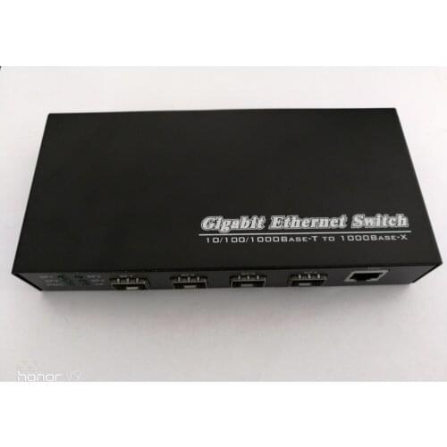 Gigabit fiber sfp 4xfiber+ 3xRJ45 Unmanaged 10/100/1000Mbps Megabit Ethernet Fiber Switch Without optical modules
