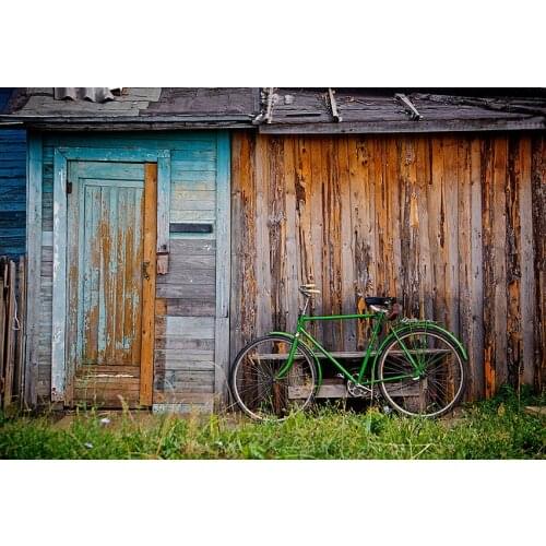 Old wooden door art photo backgrounds vinyl retro bike photography backdrop for photo shot studio video props fotografia LV-1363