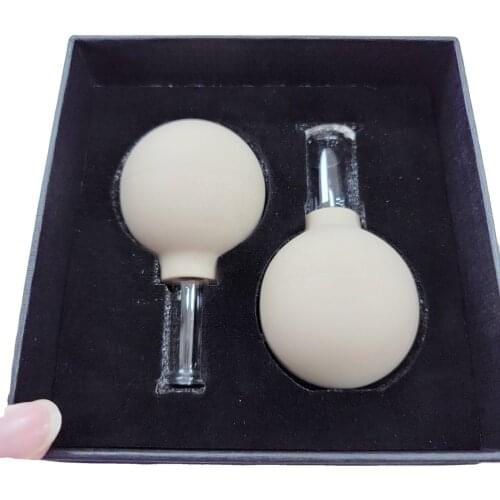 Customized Reduce Wrinkles Anti-cellulite Skin Tightening Silicone Glass Facial Cupping Set Beauty Cupping Cups