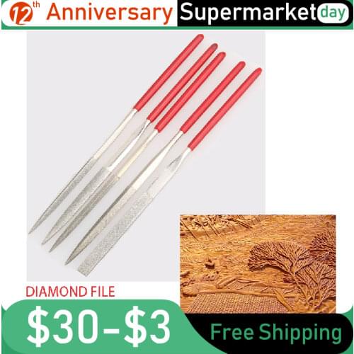 5pcs Diamond Carving Tool Polishing Metal Glass Stone Wood Craft Needle File Sets Stone Jewelry Metal Carving Tools