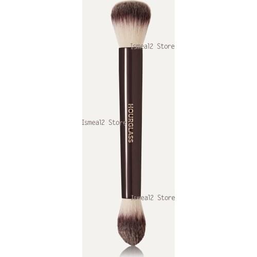 Hourglass Ambient Makeup Brushes Double Headed Blush Sculpting Powder Highlighter Blush Bronzer Metal Handle Brush Make Up Tools