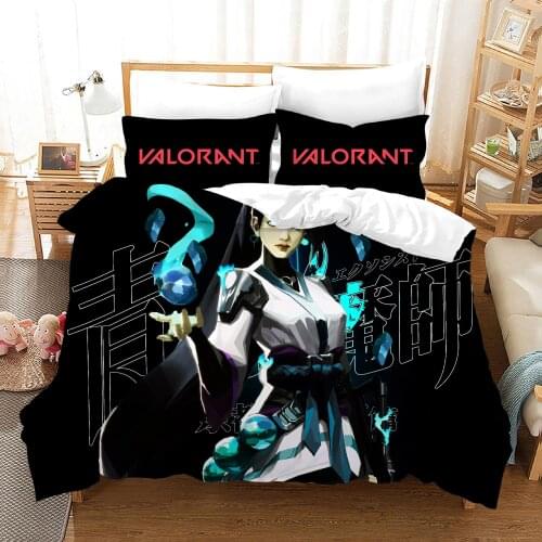 VALORANTE OMEN 3D Sova Printed Bedding Set Duvet Cover King Queen Full Twin Size for Baby Kids Adults Bedroom Decor