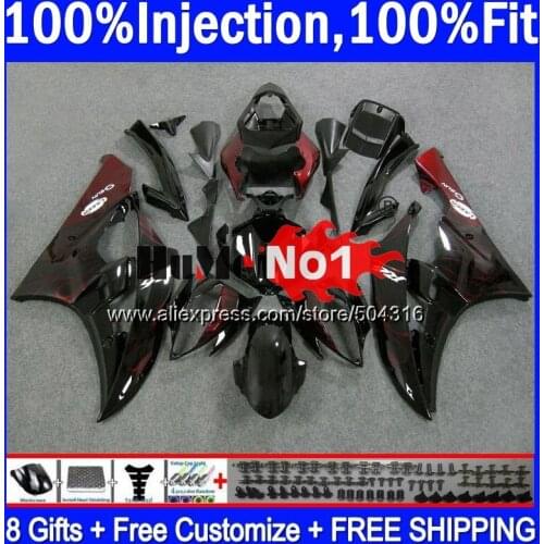 Body For YAMAHA YZF R 6 YZF 600 YZF-600 7MC.44 YZF R6 06-07 600CC YZF600 YZF-R6 2006 2007 YZFR6 06 07 OEM Fairings Red flames