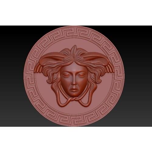 Round Panel Medusa decor 3D model for cnc or 3D printers in STL file format