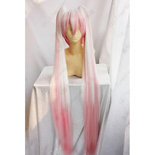 Hot heat resistant Party hair-Home-Sakura Miku Pink&White Cos Wig Clip Ponytails