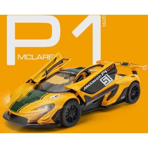 Hot Sale High Simulation Supercar McLaren P1 Car model 1:32 Alloy Pull Back Kid Car Toy 2 Open Door Childrens Gifts Wholesale