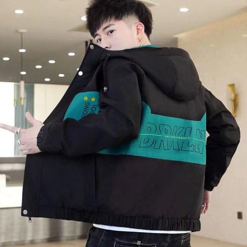 2021 Men Hooded Jacket Spring Autumn Mens Casual Streetwear Coats Slim Windbreaker High Quality Jacket Man Fashion Clothing 3XL