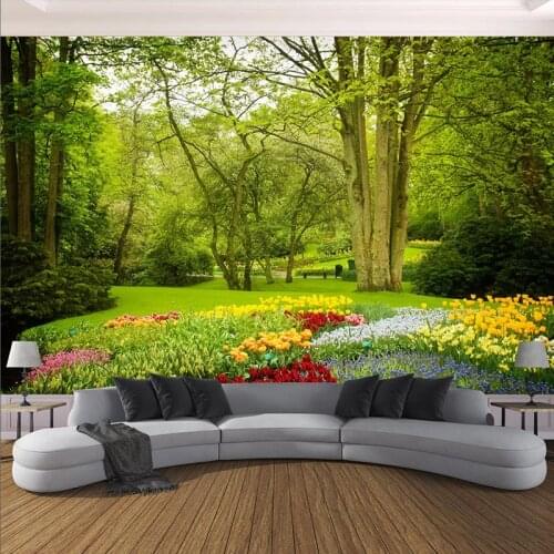 Custom Mural Wallpaper 3D Green Forest Landscape Wall Painting Living Room TV Sofa Background Wall Decor Papel De Parede Sala 3D