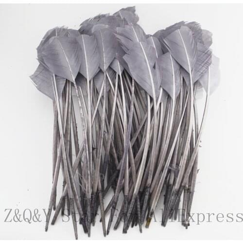 Natural 25-30CM Turkey Nest Lin Shear Round Head Dyeing Dark Gray DIY Craft Ornament Head Decorative Feather