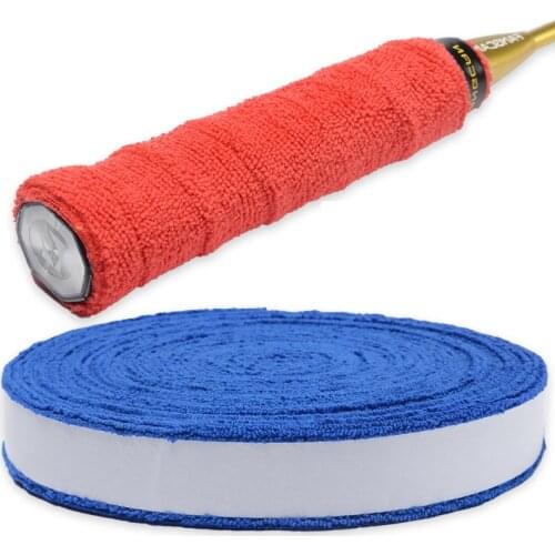 Anti-slip Badminton Tennis Cotton Towel Hand Glue Grip Overgrips Badminton Racket Wool Sweat Band 5M