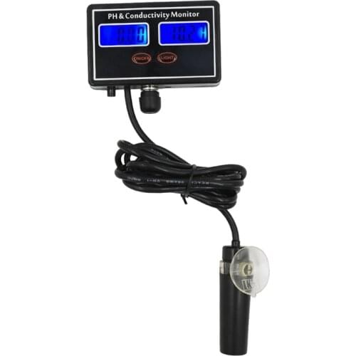 Online Digital PH EC Conductivity Monitor Accuracy pH EC LCD Real-time Fish Tank Aquarium Hydroponics Water Quality Tester Tools