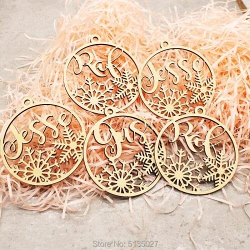 Personalized name Ornaments, Custom Name Snowflake Ornament, Wood Christmas Decoration, Personalized Christmas Ornament