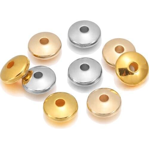 100pcs/lot Gold Rhodium Flat Round Spacer CCB Plastic Bead Spacer Loose Charm Beads For DIY Jewelry Making Supplies Accessories