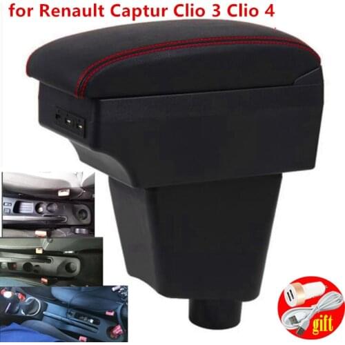 For Renault Clio 3 Captur Armrest box For Renault Captur Clio 4 Armrest box central Store content box with USB interface