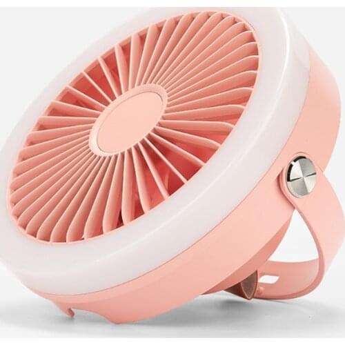 4000mAh USB Rechargeable Remote Control 3 Gears Hanging Ceiling Fan with LED Light Lamp for Camping Outdoor Tent Bed