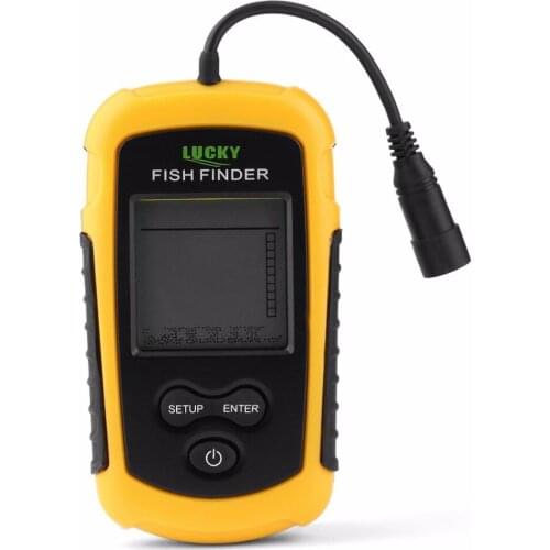 Portable Fish Finder Sonar Sounder Alarm Transducer Fishfinder 0.7-100m Fishing Echo Sounder with Battery with English Display