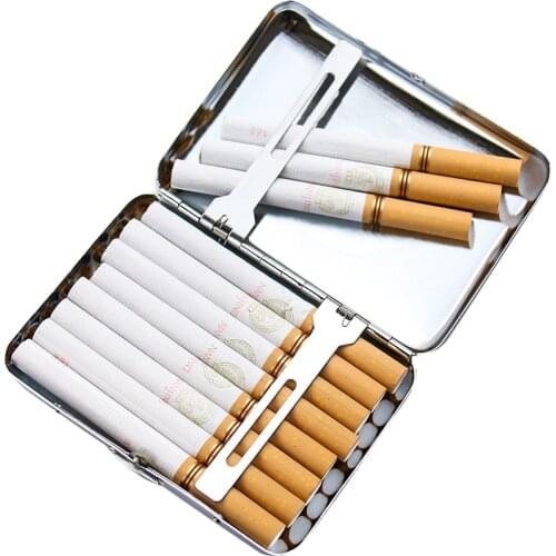 Portable Maple Leaf Cigarette Case with Gift Box Container 16 Sticks Regular Size Cigarettes Tobacco Holder Smoking Storage Box