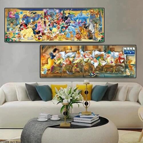 Disney Princess Cartoon Poster Wall Decorative Snow White & Seven Dwarfs Canvas Painting Print Mural Picture Kid Room Hoom Decor