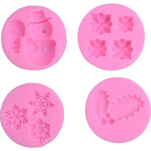 Christmas series flip sugar silicone mold snowflake cake decoration mold baking utensils