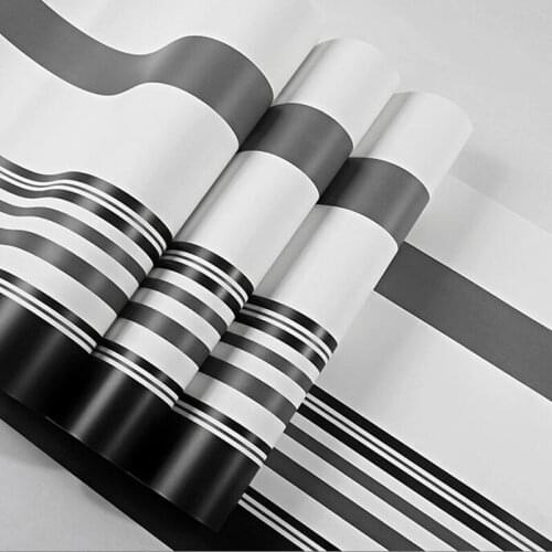 Modern Black and White Striped Wallpaper High Quality Paper Wall Paper for Living Room Bedroom Mural tv Wall Decoration QZ192
