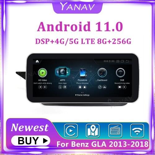 12.3 Inch Android 11.0 Stereo Car Radio For Mercedes-Benz GLA X156 2013-2015 2016-2018 Receiver GPS Navigation Multimedia