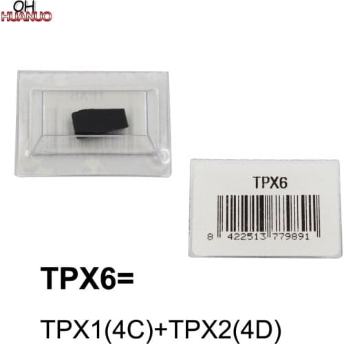 TPX6 Transponder Car Key Chip=TPX1(4C)+TPX2(4D) Carben ( Can Repeat Copy) Blank Chip