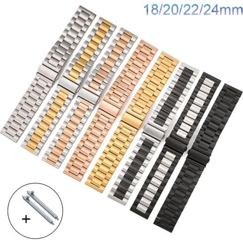 18mm 20mm 22mm 24mm Universal Watch Band Solid Stainless Steel Band Quick Release Metal Strap Bracelet Watch Accessories