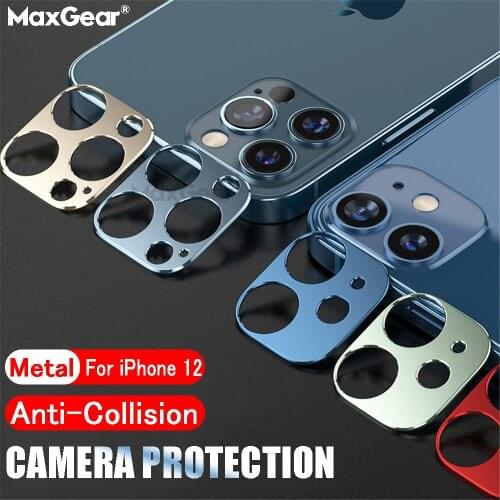 Camera Protector For iPhone 11 12 Pro Xs Max XR X 7 8 Plus SE Mini Camera Lens Protection Luxury Metal Color Sticker iphone11