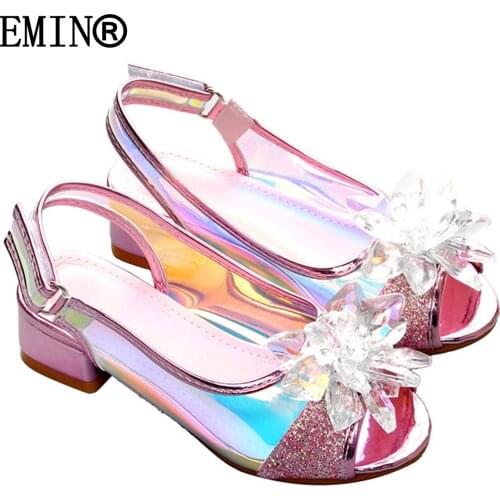 2021 Summer New Girl Crystal Sandals High Heel Drills Of Shoes Gradient Fashion Treasure Dance Leisure Campus Awards