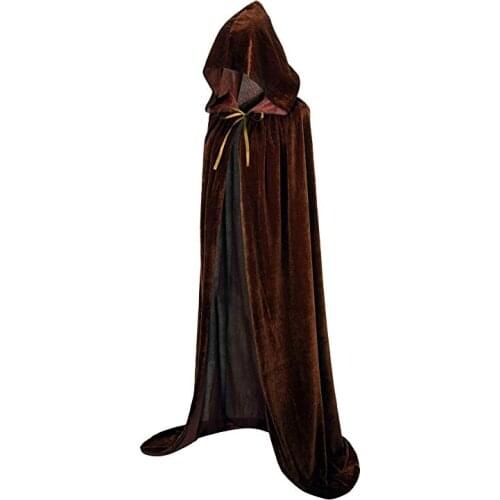 Women Men Cloak Velvet Hooded Cape Cosplay Costume Christmas Fancy Dress Hooides Cape for Hallowmas Halloween Party Hooded Cape