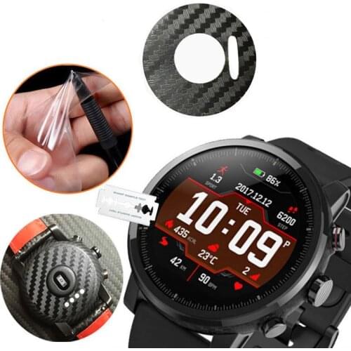 1 Set TPU Screen Protector For Amazfit 2 Watch Carbon Fiber Back Film For Huami Amazfit 2 Smart Watch Nice with the watchstrap