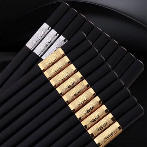 10 Pairs Alloy Plastic Chopsticks Chinese Chopsticks Tablewear Kitchen Dining Tools Reusable Washable