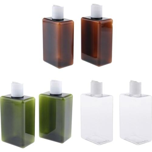 2pcs Refillable Empty Shampoo Shower Gel Lotion Bottles 300ml Amber Clear Green