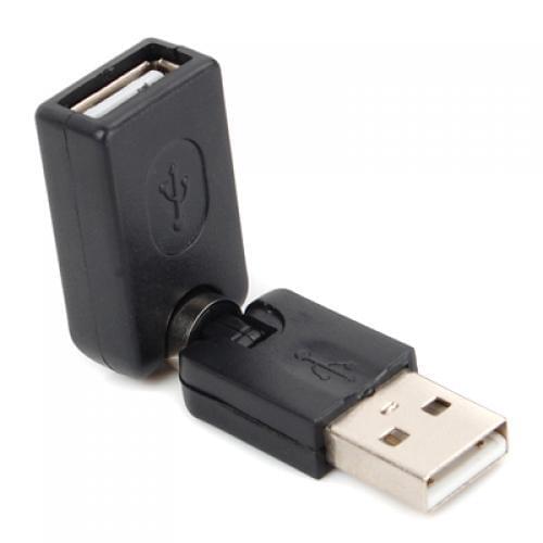 360 Degree Swivel USB 2.0 Adapter With Flexible Torsion Angle For USB charger / cable to charge your sync device