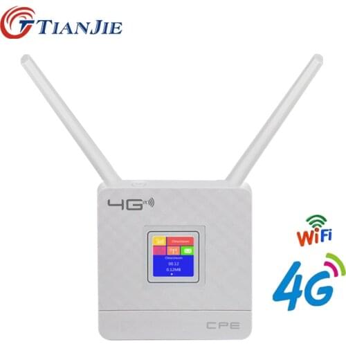 4G LTE CPE Wifi Router Broadband Unlock 300Mbps 3G Mobile Broadband Hotspot WAN/LAN Port Dual Antenna Gateway with Sim Card Slot