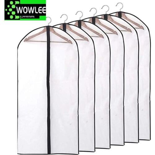 6pcs/set Transparent Clothing Covers Garment Suit Dress Jacket Clothes Coat Dustproof Protector Travel Bag Dust